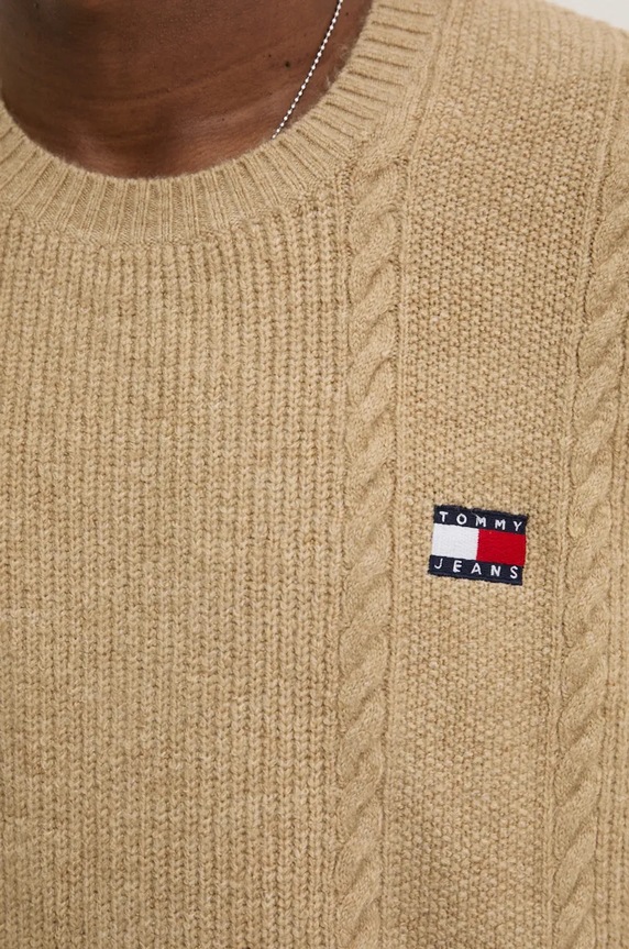 Tommy Jeans sweter DM0DM19440 brązowy