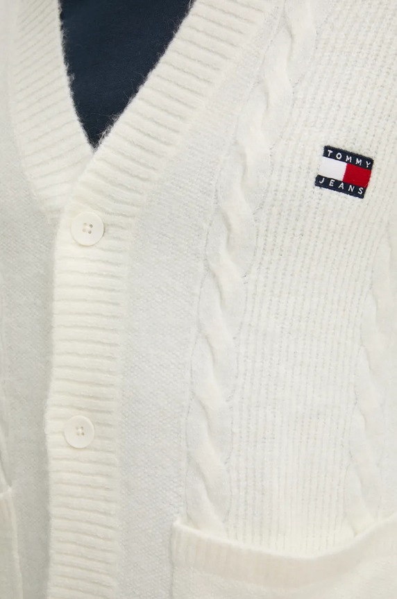 Πλεκτή ζακέτα Tommy Jeans DM0DM19441 μπεζ