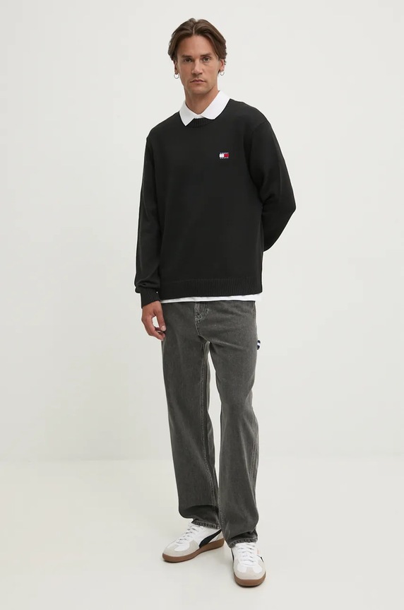 Tommy Jeans sweter z domieszką wełny DM0DM20706 czarny AW24