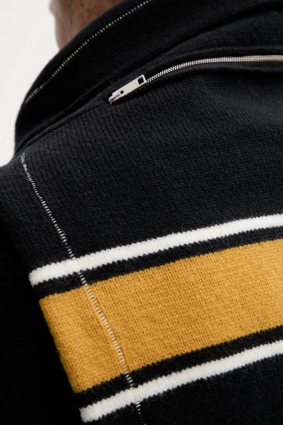 Vlnený šál AMBUSH Knit Sweater Scarf tmavomodrá BMMA002F24KNI0011010