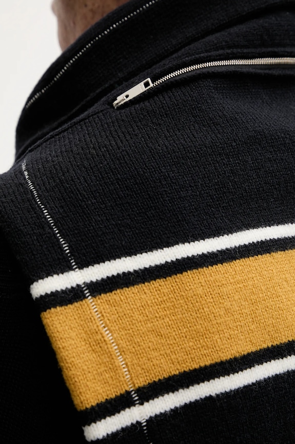 Vlnený šál AMBUSH Knit Sweater Scarf tmavomodrá BMMA002F24KNI0011010