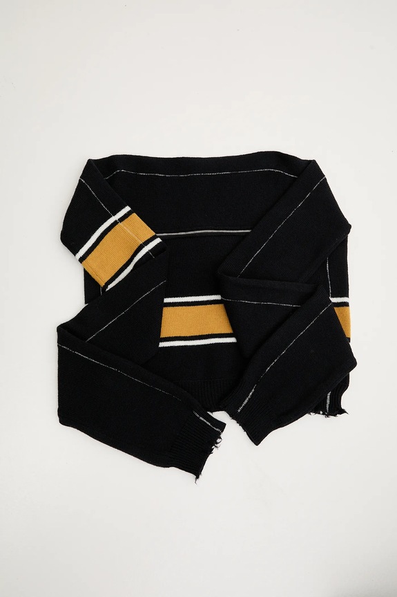 Vlnený šál AMBUSH Knit Sweater Scarf BMMA002F24KNI0011010 tmavomodrá