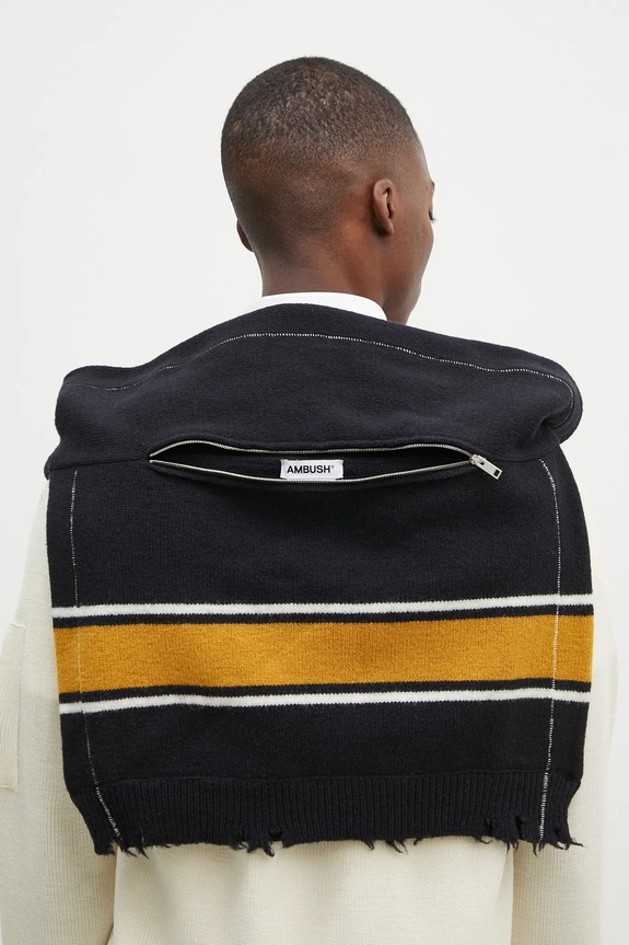 Vlnený šál AMBUSH Knit Sweater Scarf BMMA002F24KNI0011010