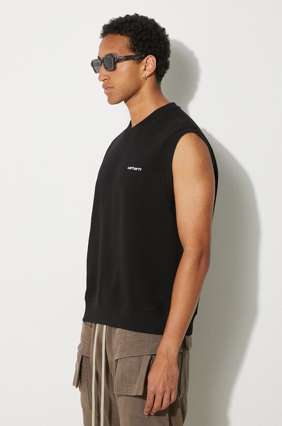 Carhartt WIP cotton gilet Script black I033907.0D2XX