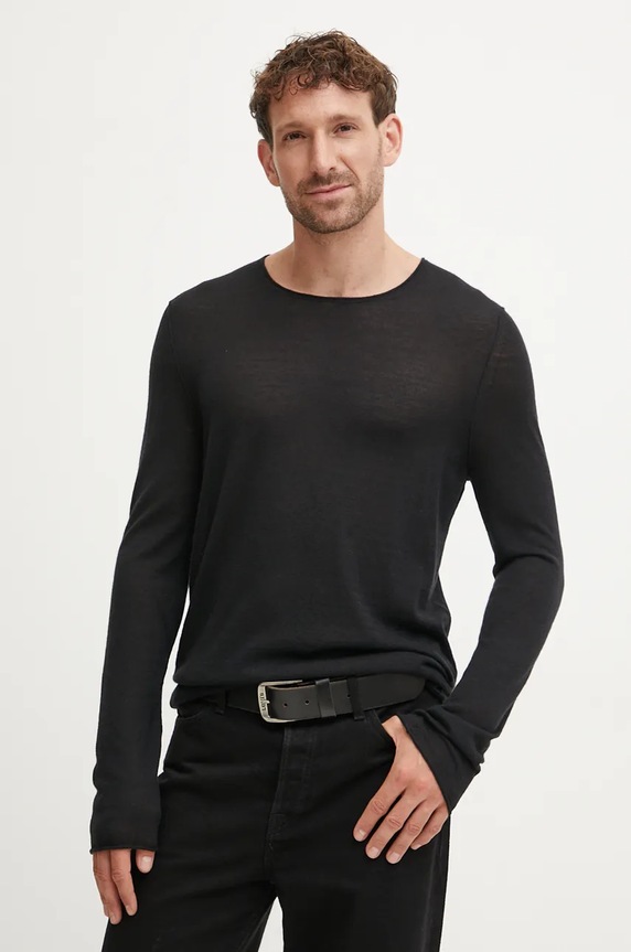 ZADIG&VOLTAIRE pulover de casmir subtiri negru KMSW00024