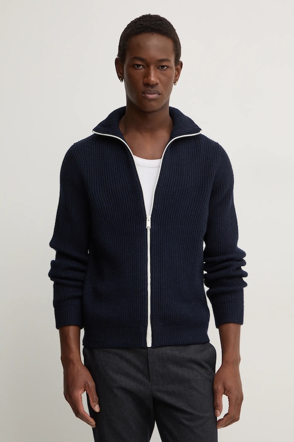 ZADIG&VOLTAIRE kardigan wełniany wełna granatowy KMCA00226