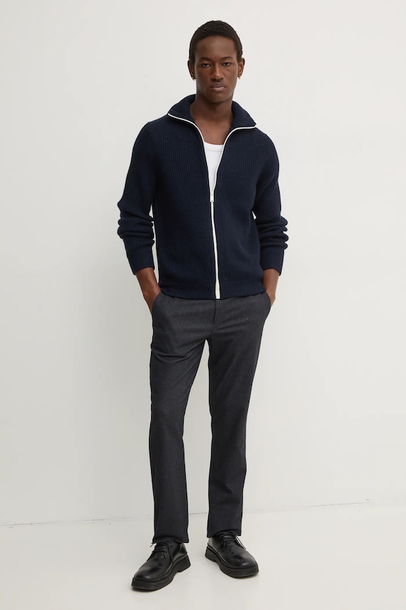ZADIG&VOLTAIRE kardigan wełniany KMCA00226 granatowy AW24