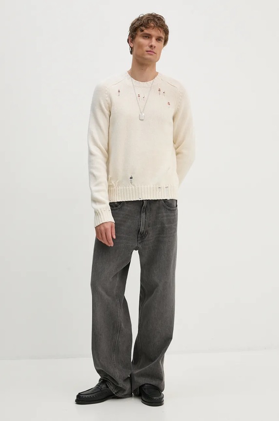ZADIG&VOLTAIRE sweter wełniany KMSW00698 beżowy AW24