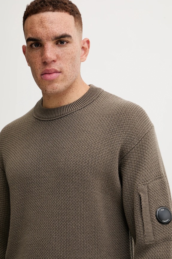 C.P. Company maglione in lana Knitwear Crew Neck In Re-Wool marrone 17CMKN228A006595A