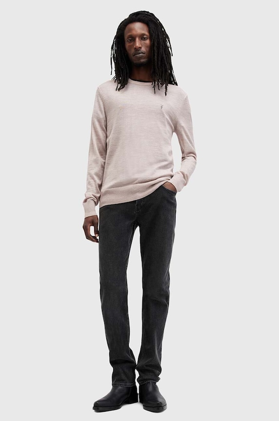 AllSaints sweter wełniany MODE M002KZ beżowy