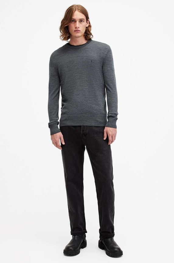 AllSaints sweter wełniany MODE granatowy M002KZ