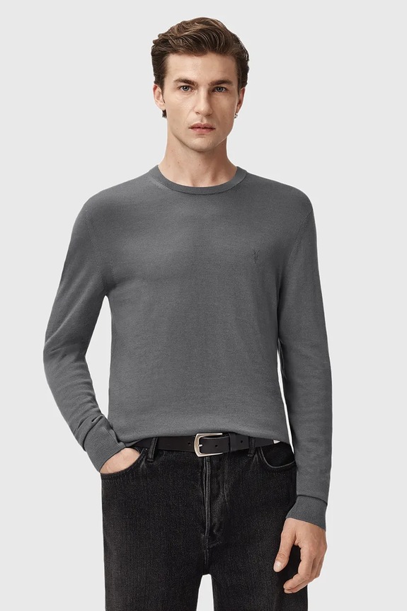 Μάλλινο πουλόβερ AllSaints MODE μαλλί γκρί M002KZ