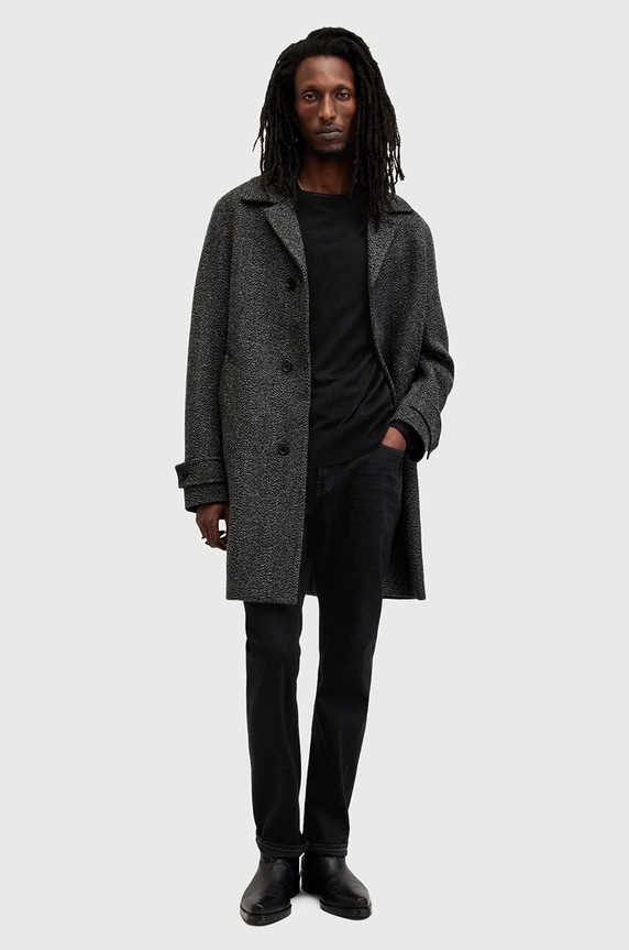 AllSaints sweter wełniany MODE M002KZ czarny