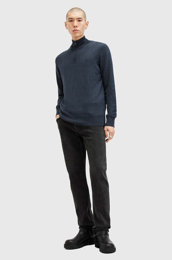 AllSaints sweter z wełną KILBURN ZIP FUNNEL M082KB