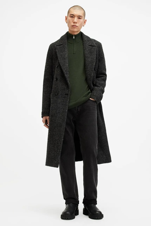 AllSaints sweter wełniany KILBURN ZIP FUNNEL M082KB