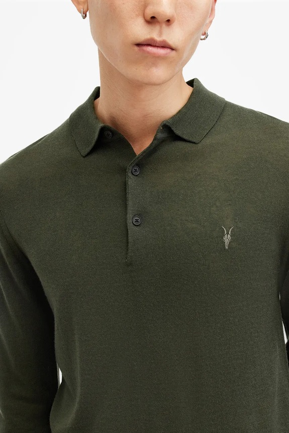 AllSaints sweter wełniany MODE MERINO M085KB zielony AA00