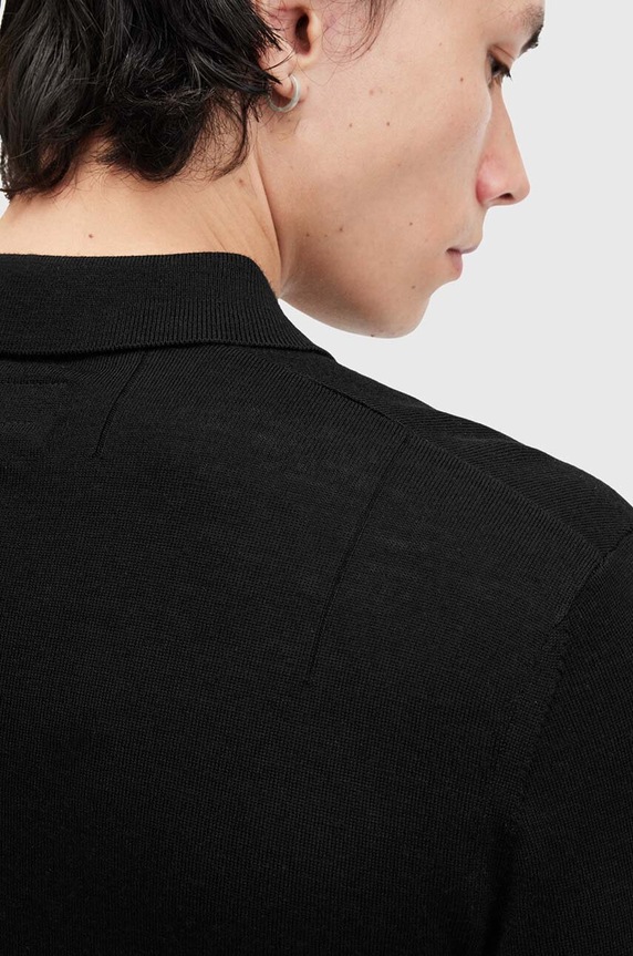 Μάλλινο πουλόβερ AllSaints MODE MERINO μαύρο M085KB