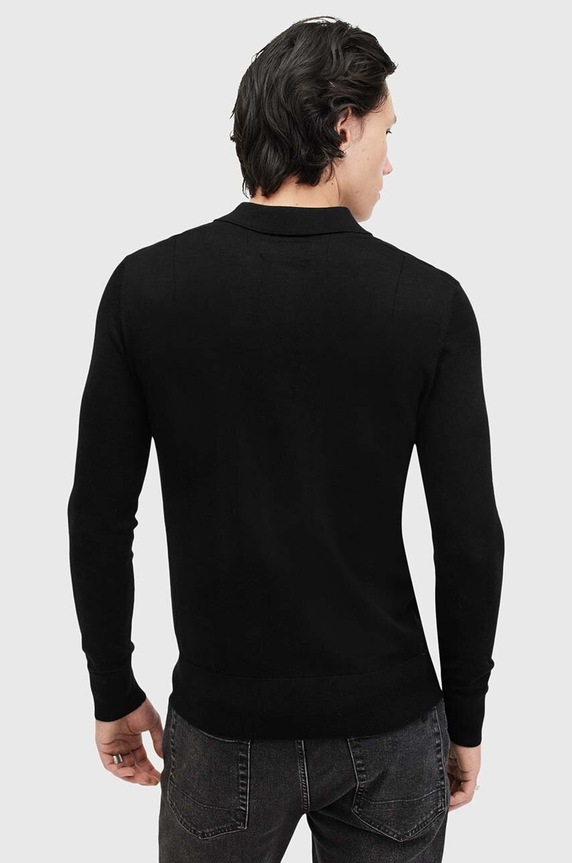 Μάλλινο πουλόβερ AllSaints MODE MERINO M085KB μαύρο