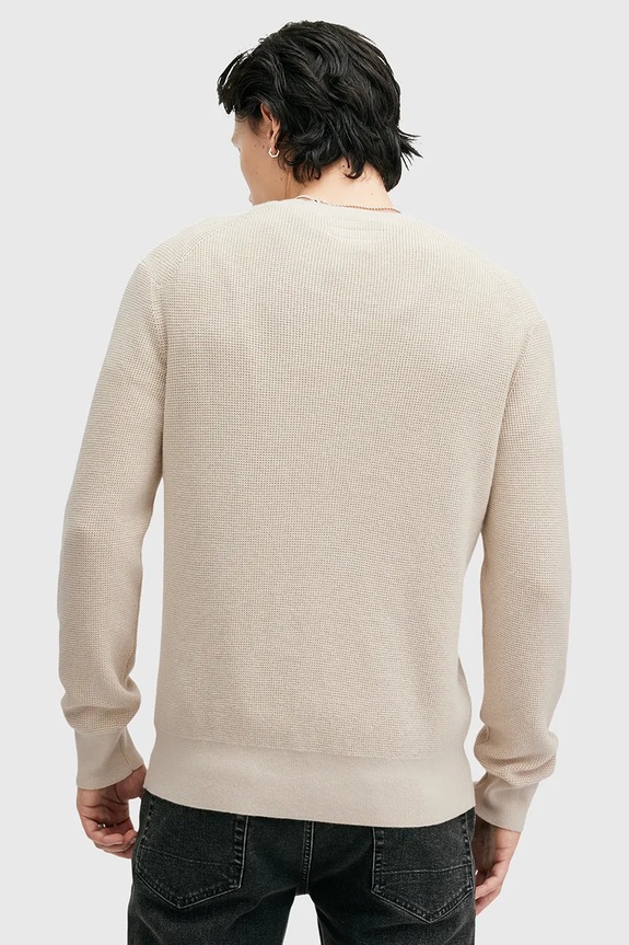 AllSaints sweter z domieszką wełny ASPEN CREW beżowy M089KB
