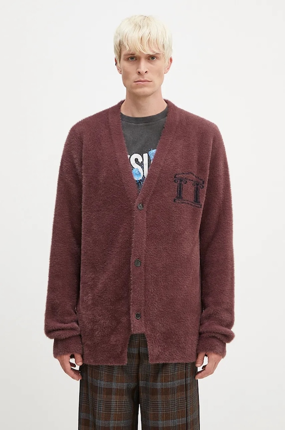 Kardigán Aries Oversized Chenille Knit Cardigan jednofarebný hnedá AR2002402