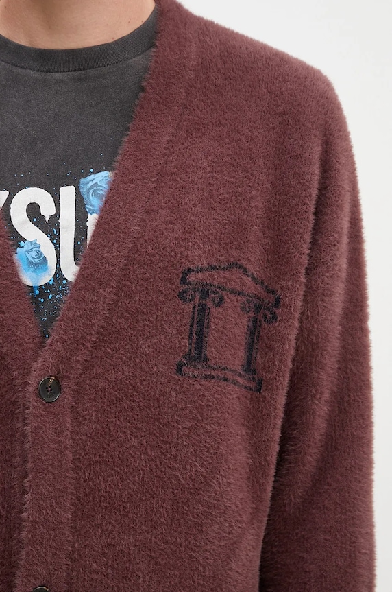 Kardigán Aries Oversized Chenille Knit Cardigan hnedá AR2002402