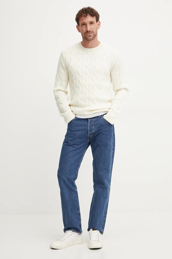Theory pulover de lana O0981705 bej AW24