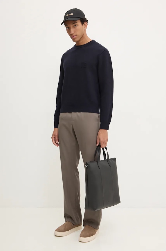 Nanushka gyapjú pulóver STONO NM24PFSW00357 sötétkék AW24