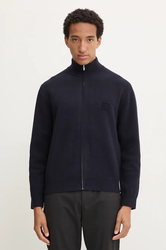 Nanushka cardigan din lana POVAL uni bleumarin NM24PFSW00457