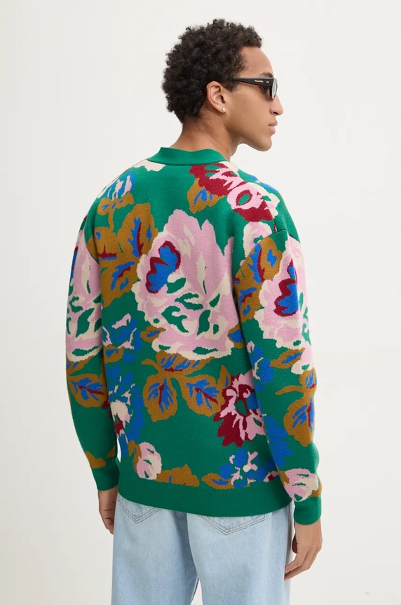 Clothing Drôle de Monsieur woolen cardigan Le Cardigan Peony E.CA124.WO007.GN green