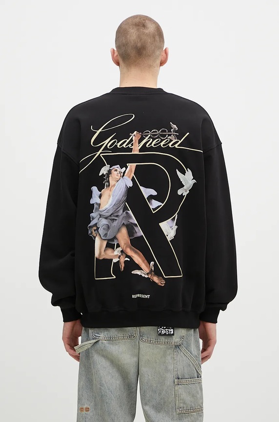 Abbigliamento Represent felpa in cotone Hermes Sweater MLM4597.001 nero