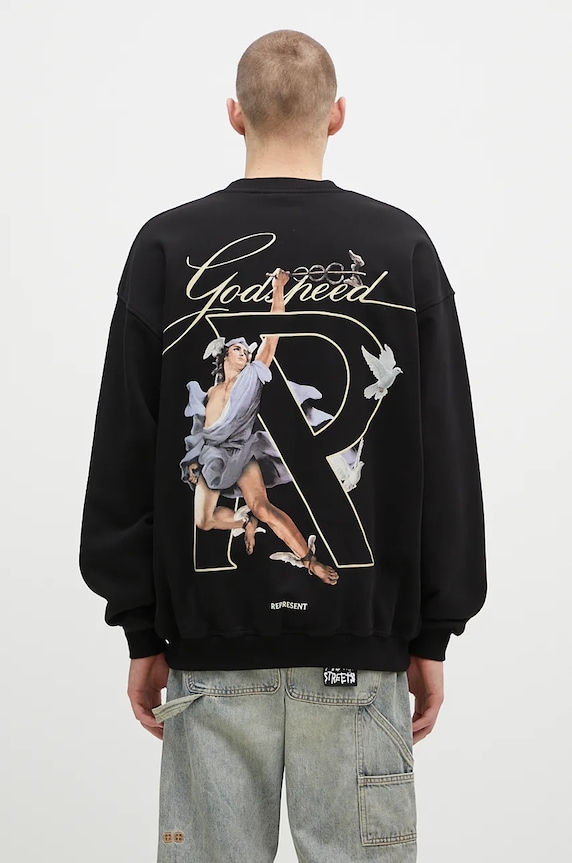 Abbigliamento Represent felpa in cotone Hermes Sweater MLM4597.001 nero