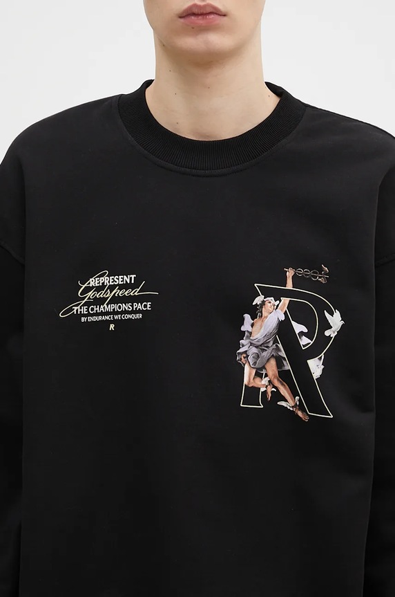 Represent felpa in cotone Hermes Sweater nero MLM4597.001