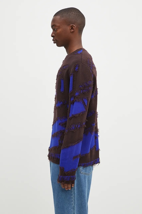 Вовняний светр A-COLD-WALL* Frontage Knit Crewneck ACWMK169 фіолетовий AW24