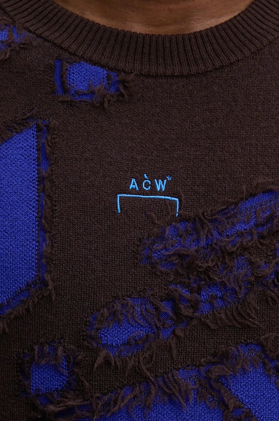 Vlnený sveter A-COLD-WALL* Frontage Knit Crewneck ACWMK169 fialová