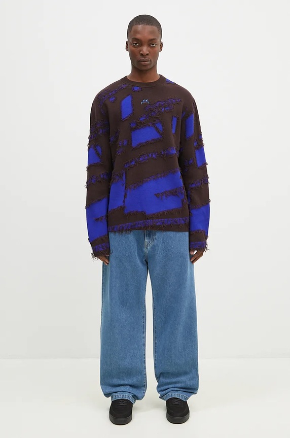 Шерстяной свитер A-COLD-WALL* Frontage Knit Crewneck ACWMK169 фиолетовой