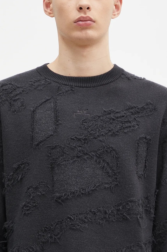 Volnen pulover A-COLD-WALL* Frontage Knit Crewneck črna ACWMK169