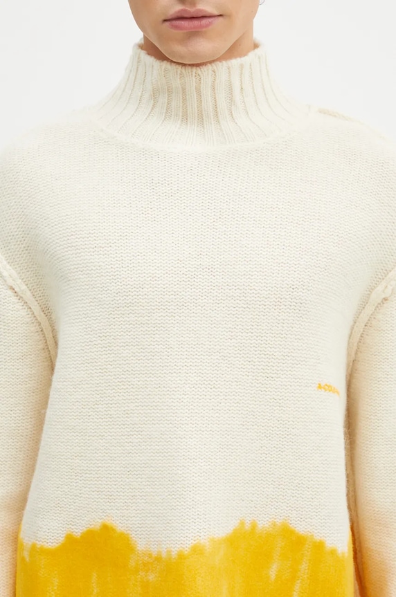 Вълнен пуловер A-COLD-WALL* Saturate Knit High Neck бежов ACWMK171