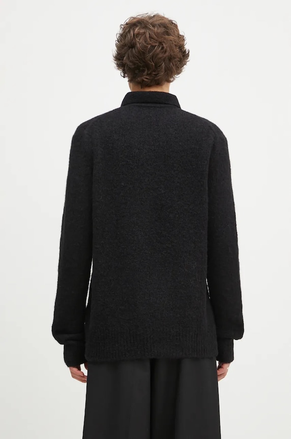 Îmbrăcăminte Norse Projects pulover de lână Rasmus Relaxed Brushed Polo N45.0614.9999 negru