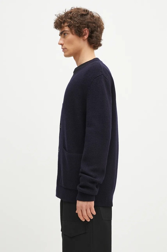 Norse Projects woolen cardigan Loki Wool Cotton Rib N45.0618.7004 navy AW24