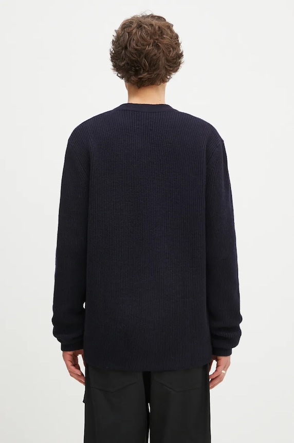 Clothing Norse Projects woolen cardigan Loki Wool Cotton Rib N45.0618.7004 navy