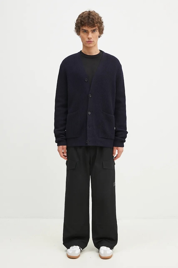 Norse Projects woolen cardigan Loki Wool Cotton Rib N45.0618.7004 navy