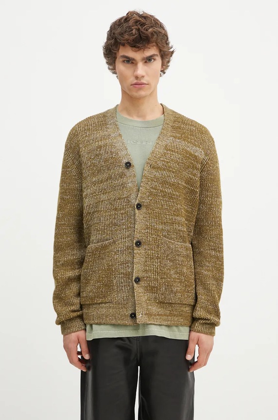 Μάλλινη ζακέτα Norse Projects Loki Wool Cotton Rib Cardigan μαλλί πράσινο N45.0618.8096