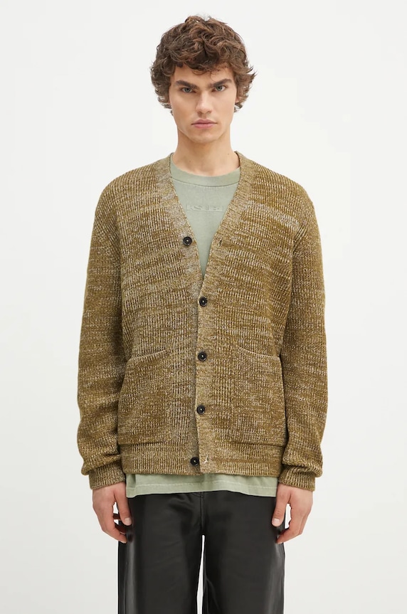 Μάλλινη ζακέτα Norse Projects Loki Wool Cotton Rib Cardigan μαλλί πράσινο N45.0618.8096