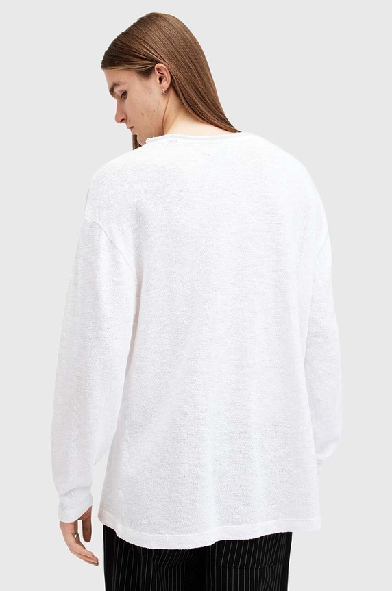 Βαμβακερό πουλόβερ AllSaints SEARS LS CREW λευκό M003JB