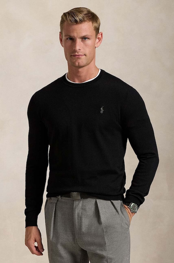 Polo Ralph Lauren woolen jumper Merino Wool applique black 710946143004