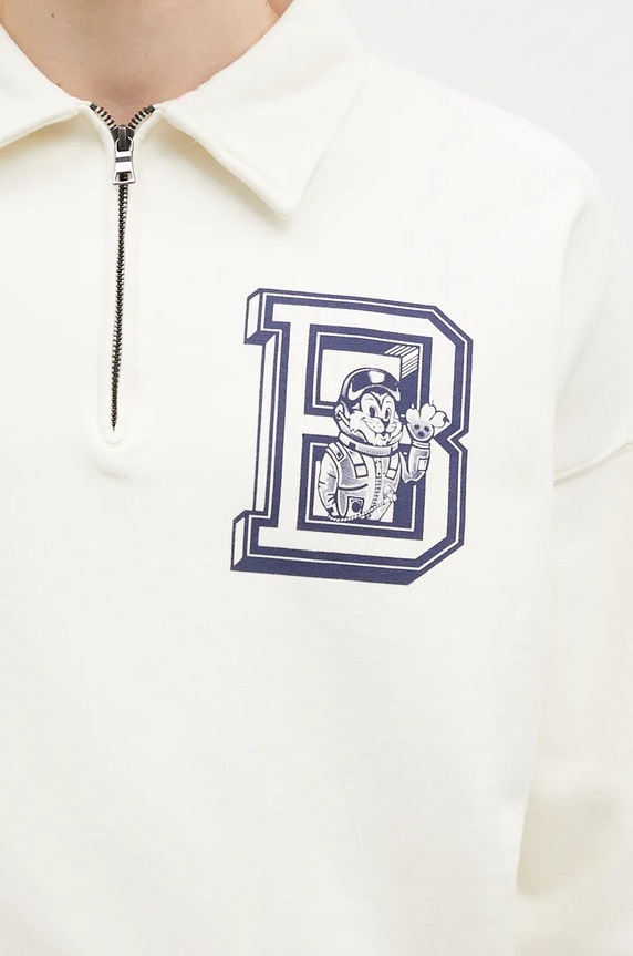 Billionaire Boys Club cotton sweatshirt College Quarter Zip beige B24343