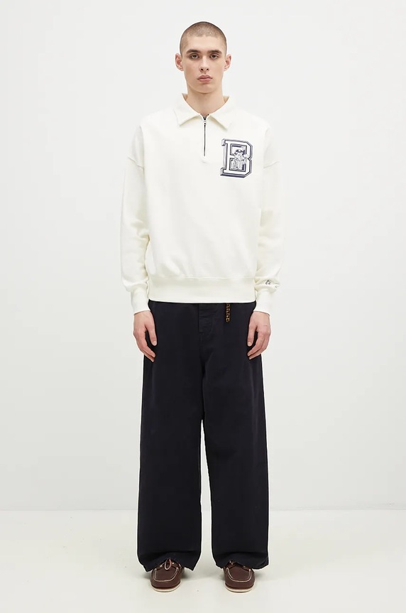 Bavlněná mikina Billionaire Boys Club College Quarter Zip B24343 béžová