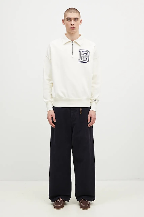 Billionaire Boys Club cotton sweatshirt College Quarter Zip B24343 beige