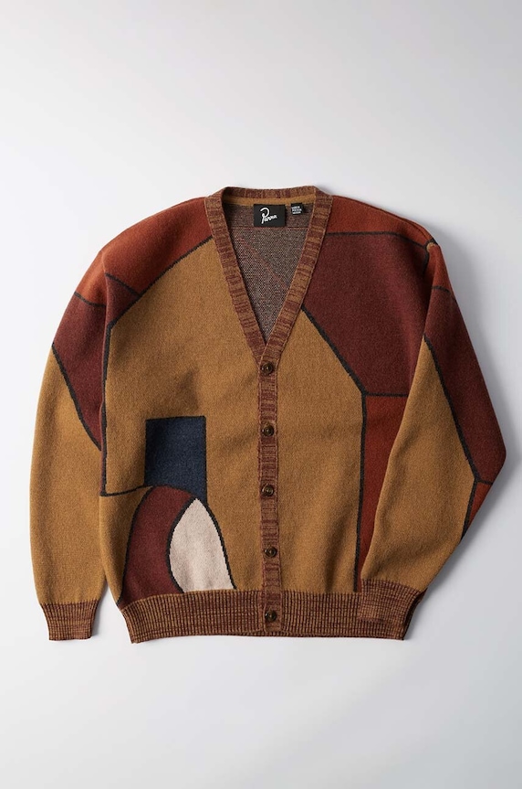 Odzież by Parra kardigan wełniany Your Stupid Shed Knitted Cardigan 52325 brązowy
