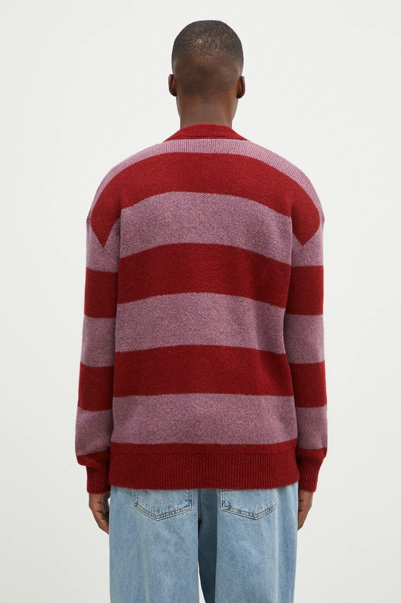 Oblečenie Kardigán No Problemo Striped Mohair Oversized Cardigan NP20025.02 burgundské